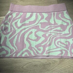 Stylish Pink and Mint Patterned Skirt